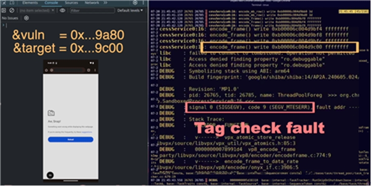 ▲ ARM CPU 보안 취약점 공격 과정 화면 1